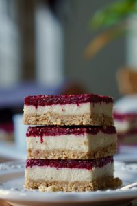 Vegan Raspberry Cheesecake Bars - Mini Batch Baker