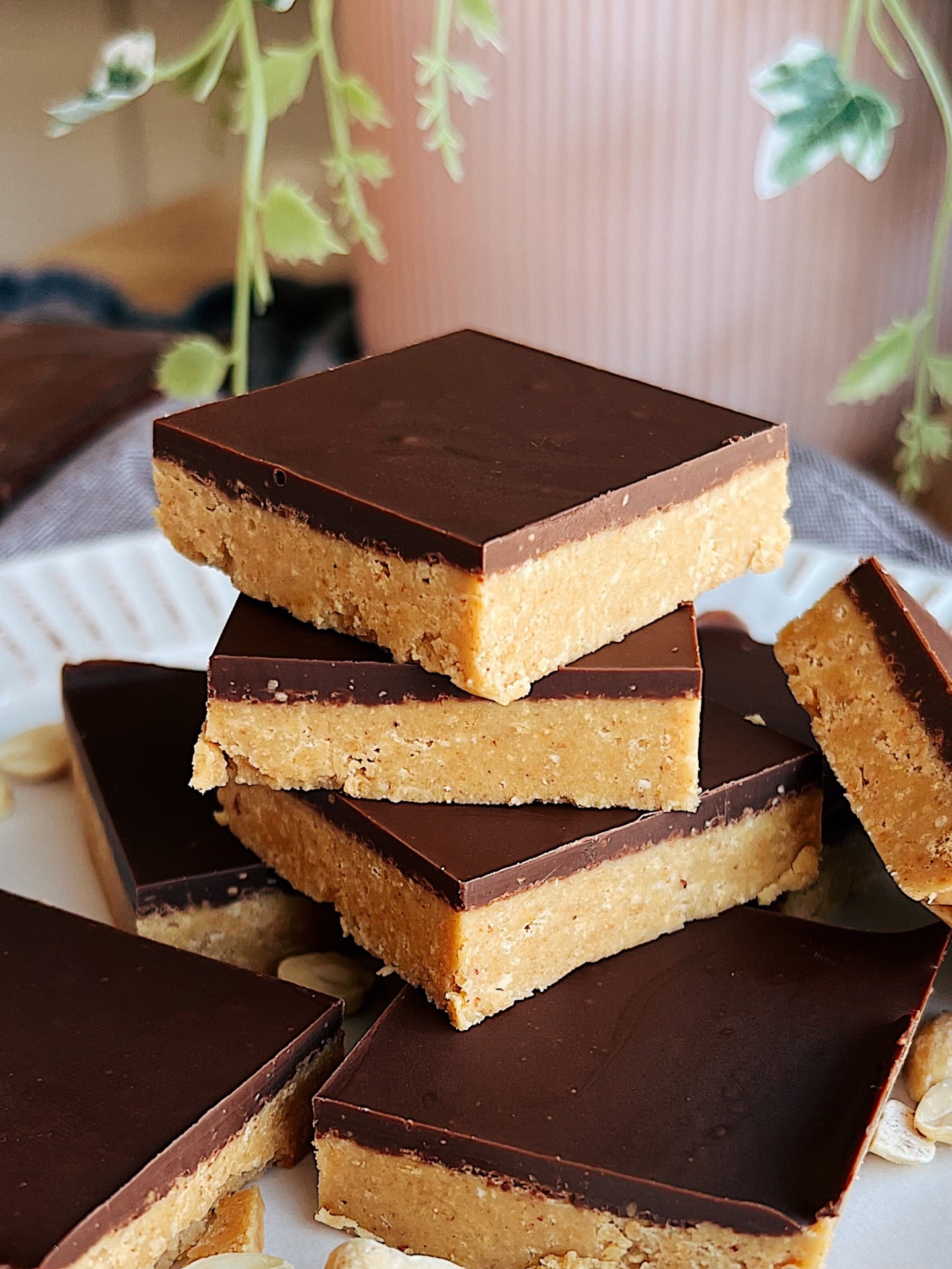 Chocolate Peanut Butter No Bake Bars –